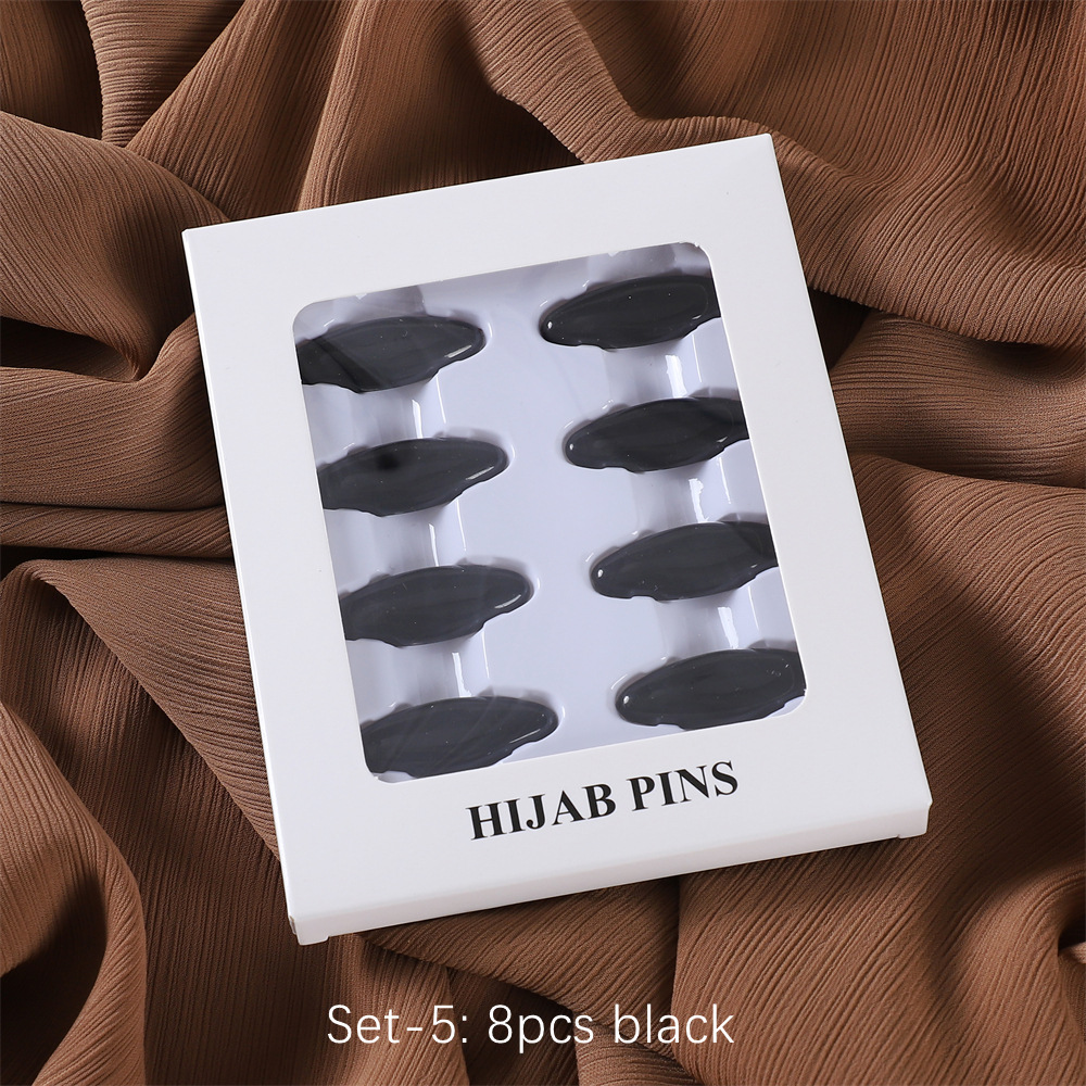 Äntligen! Nyanser för vackra hijabnålar - 8 i paketet