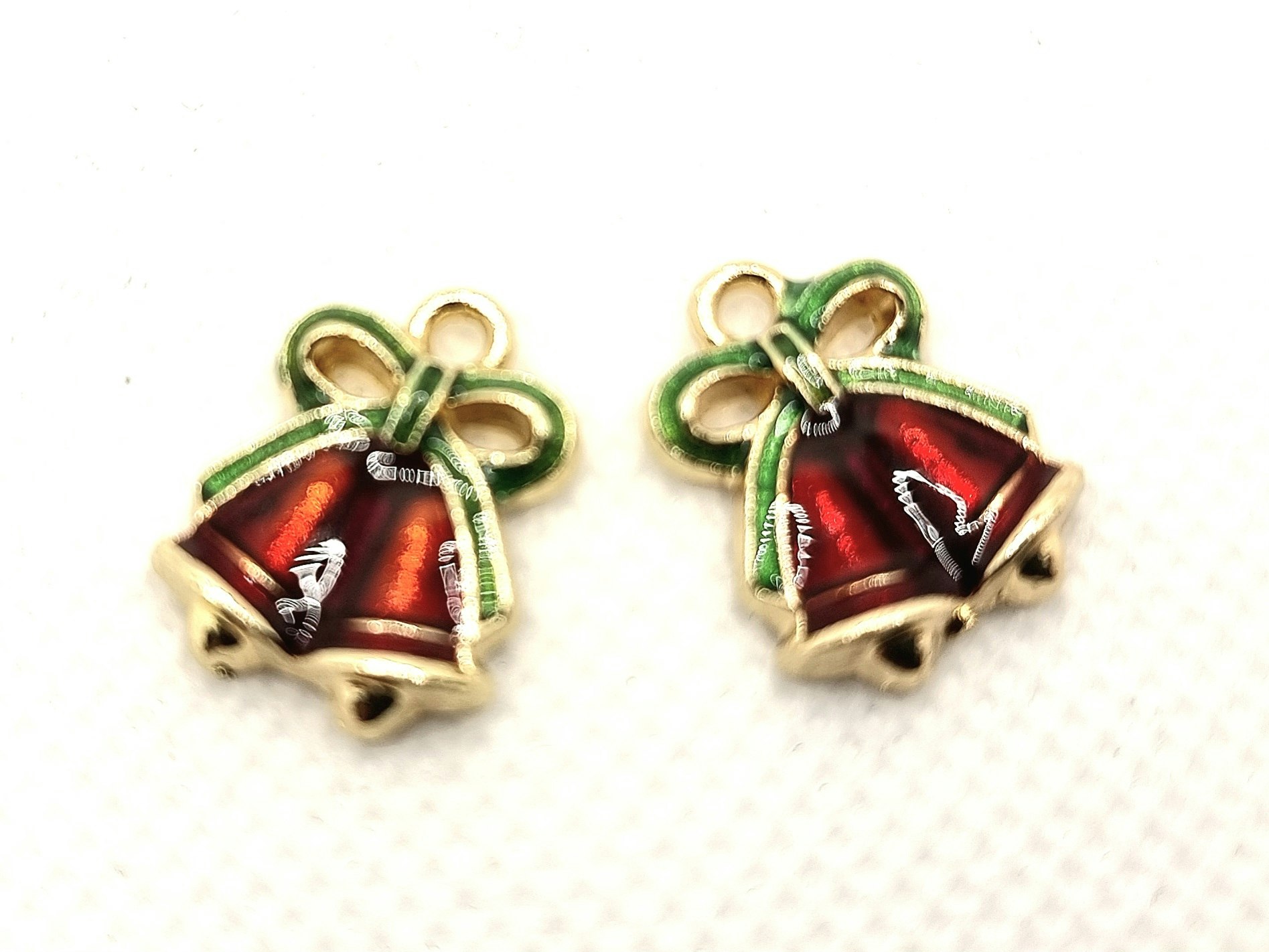 Emaljerte charms juleklokker