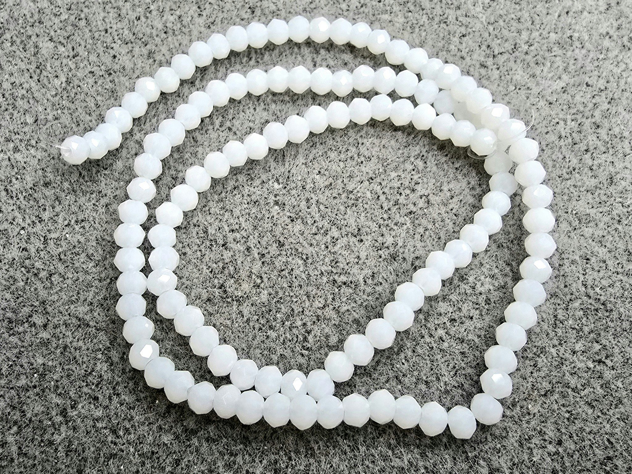 3,5x3mm krystallrondeller opak hvit