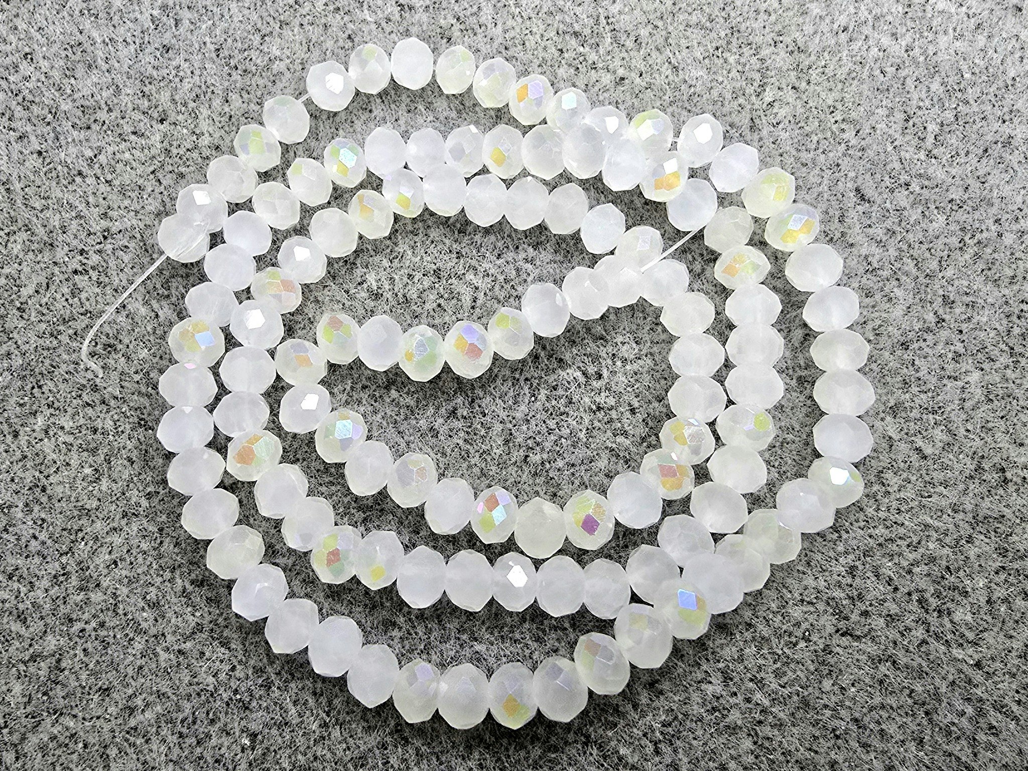4x3mm krystallrondeller melkehvit