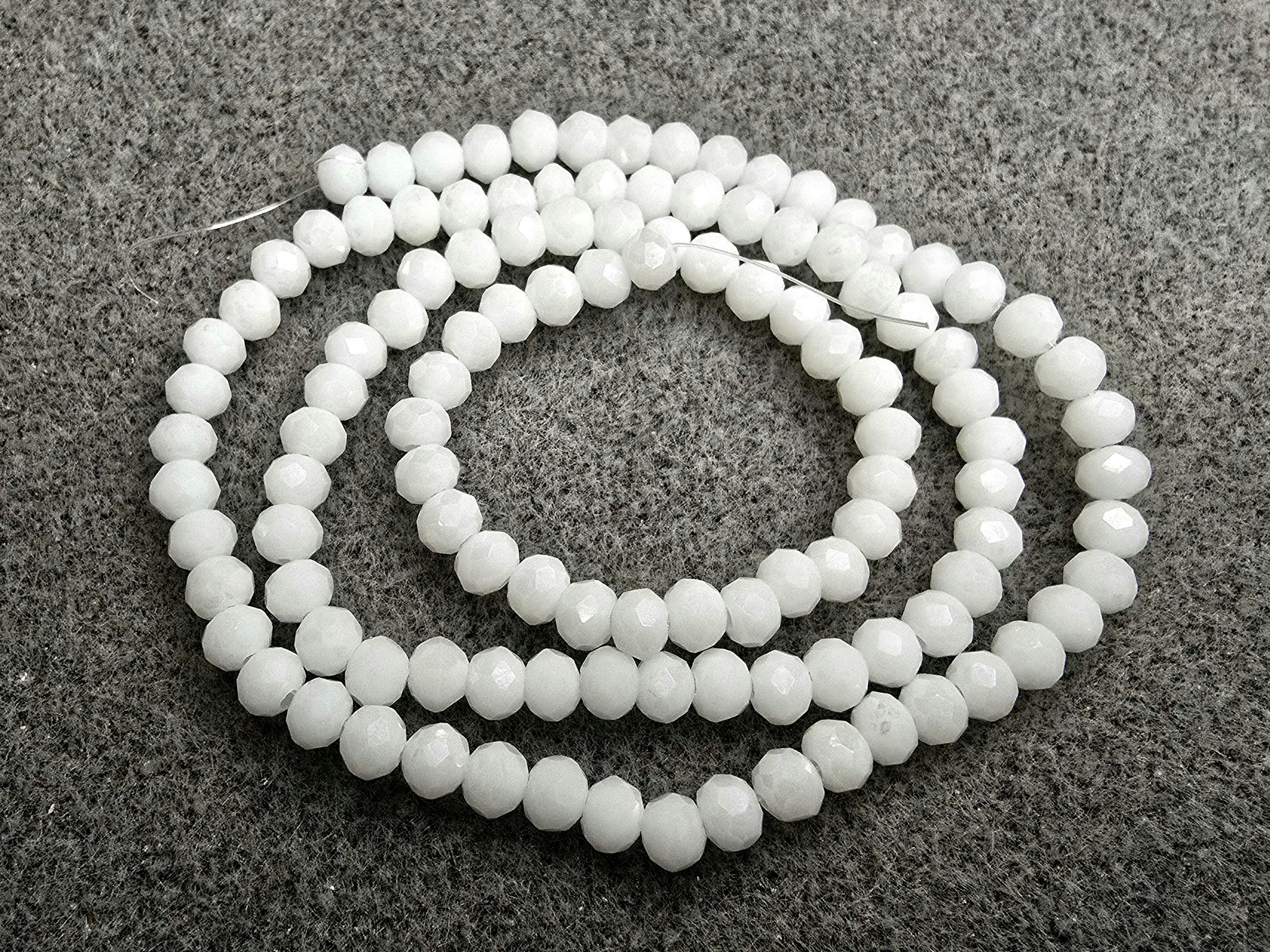4x3mm krystallrondeller hvit perleglans