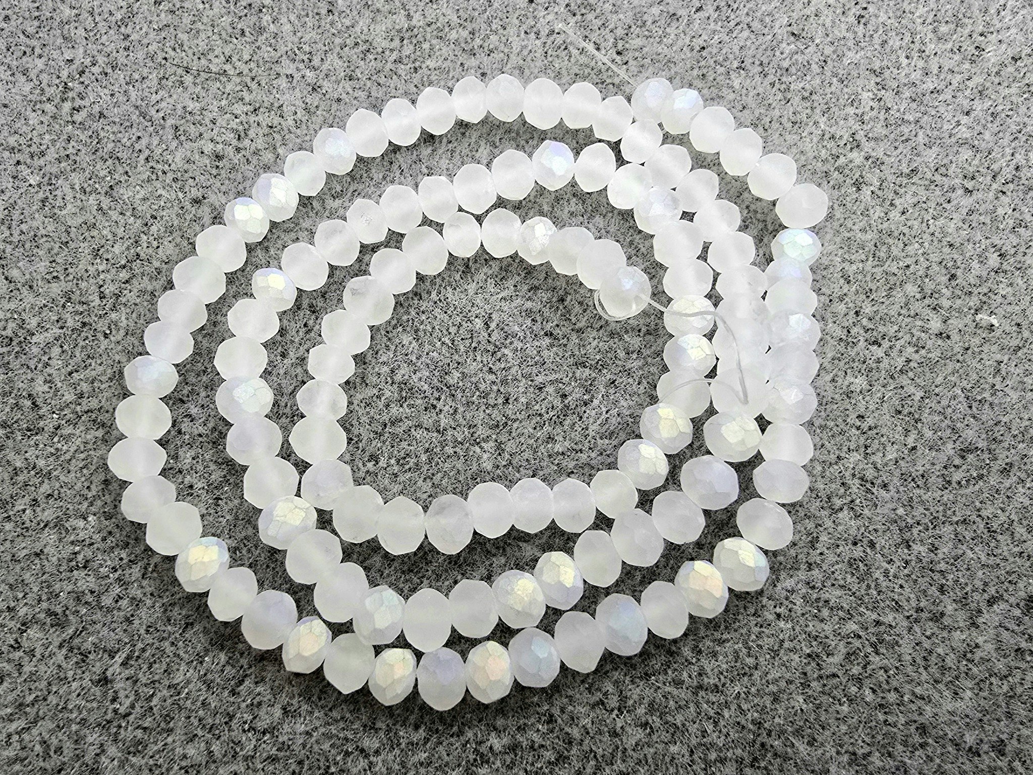 4x3mm krystallrondeller frostet klar AB
