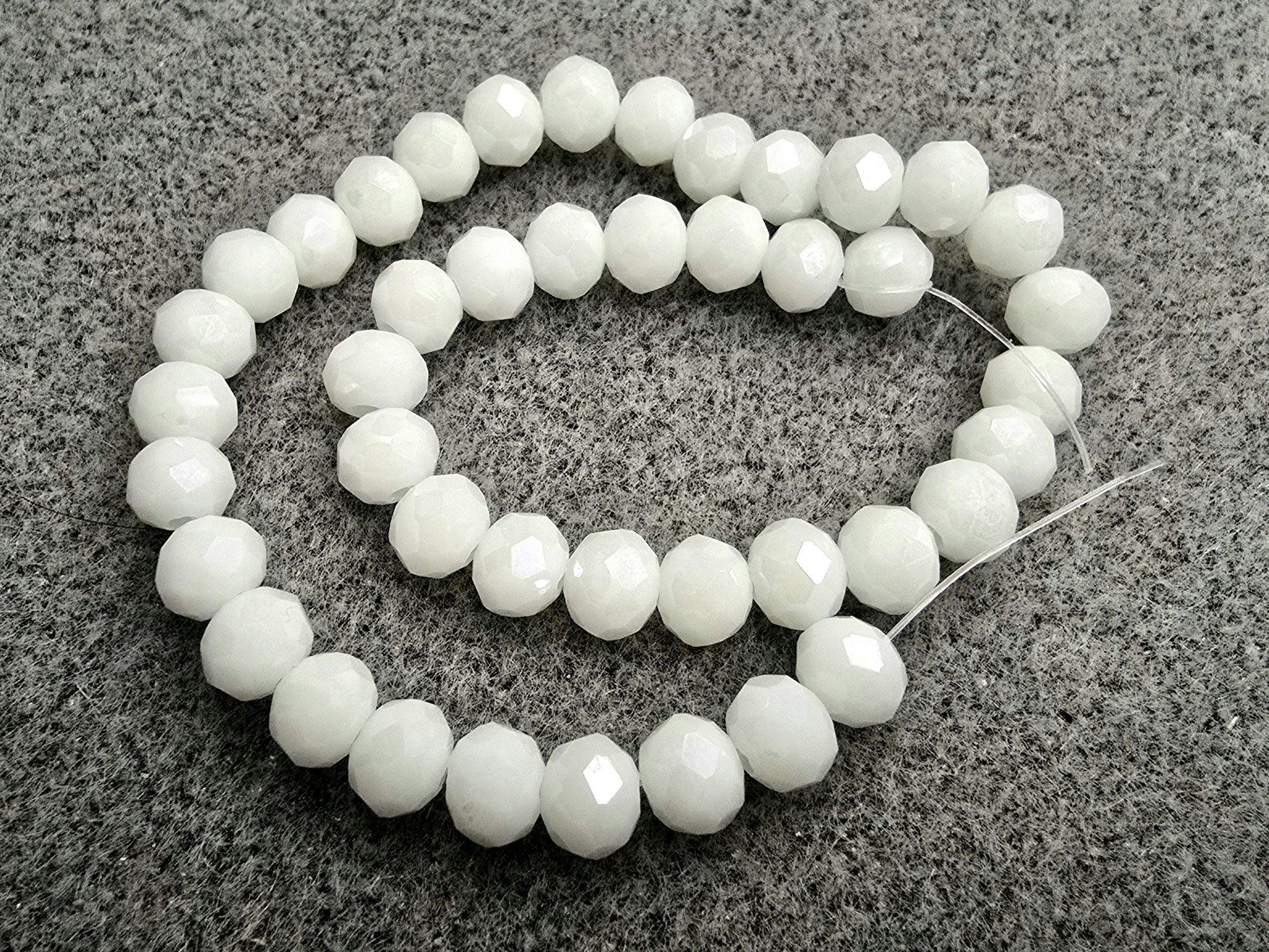 6x5mm krystallrondeller hvit perleglans