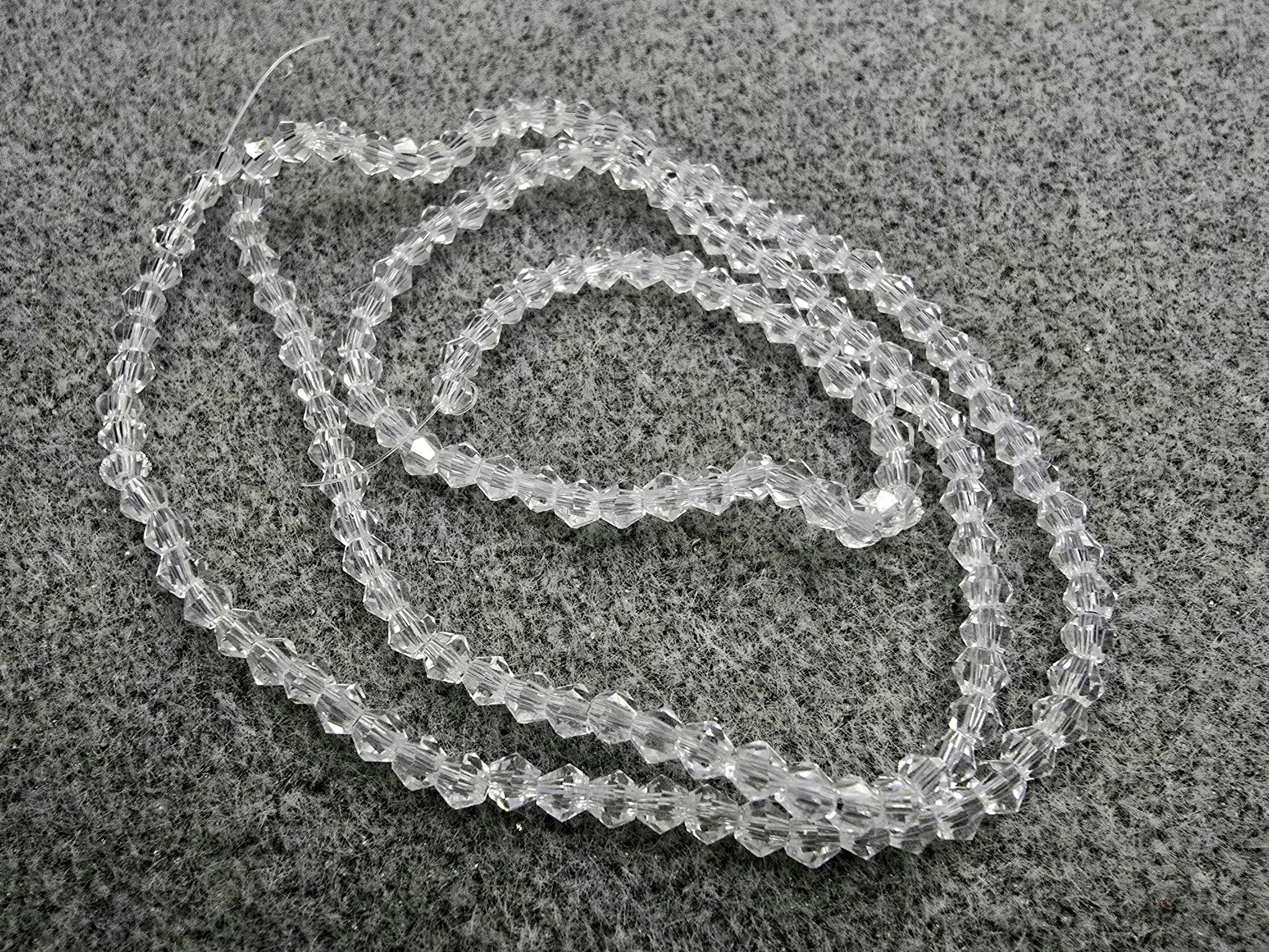 3x2mm bicone krystallperler klar