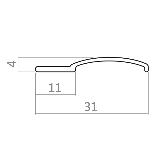 1 st / Sido-skena ALU-Vit Platt 31 mm med tejp (130-170 cm)