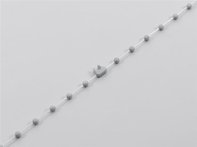 10 clips/ bottenkedja för lamellgardiner 127 mm GRÅ  (best.vara 10 dgr - min.10 m)