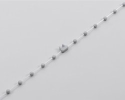 10 clips/ bottenkedja för lamellgardiner 127 mm GRÅ  (best.vara 10 dgr - minst.10 m)