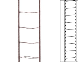 1 m / Stegband-snören till persienner 25 mm Mörk Brun A25 (Lagervara)