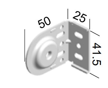 Monteringsbeslag (hål) Galvat fjädermekanism 25 mm (14F)