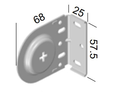 Monteringsbeslag (kors) VIT fjädermekanism 38 mm A35L