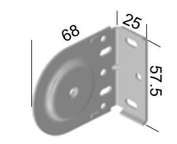 Monteringsbeslag (hål) Galvad fjädermekanism 38 mm (A35D)