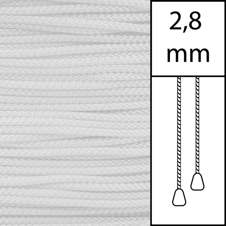 1 m / Persiennlina 2,8 mm White (WT) (Lagervara)