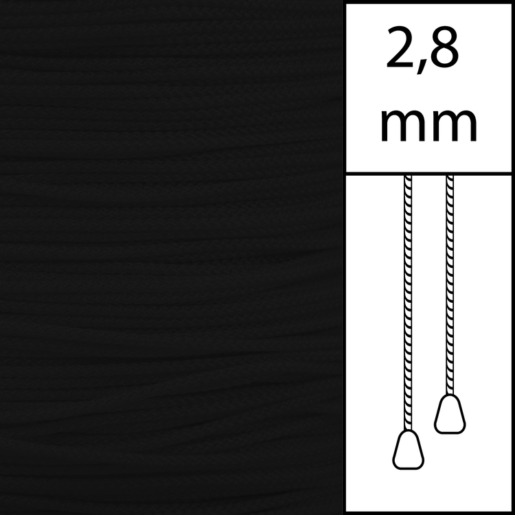 20 m / Persiennlina 2,8 mm (BK) Black  (best.vara min.20m)