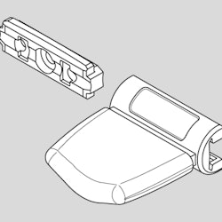 Handtag+ Fäste Vit Plissegardin Cosiflor typ: VS1-VS2 (A20M)