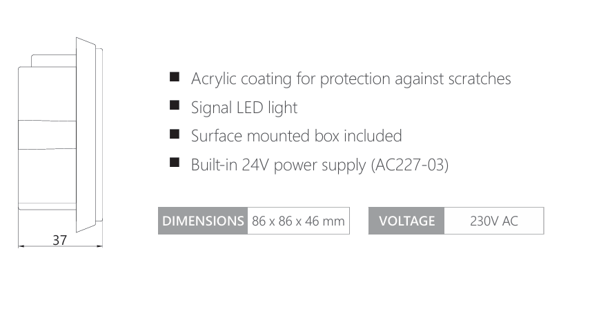 Torro AC227-03 Brytare DC RF 1 kanal Vit inkl.monterings-dosa