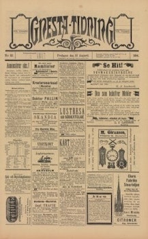 Löpsedel / Förstasida från Gnesta, Södermanland (1894)