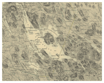 Historisk karta över Storavan, år 1894 (Fri frakt!)