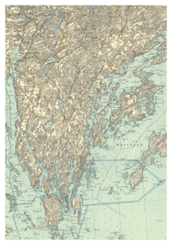 Historisk karta över Södertörn, år 1940