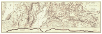 Historisk karta över Göta Kanal, år 1810