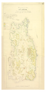 Historisk karta över Utlängan, år 1882 (Fri frakt!)