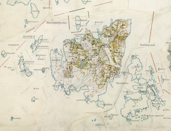 Historisk karta över Hasslö, år 1915-1919 (Fri frakt!)