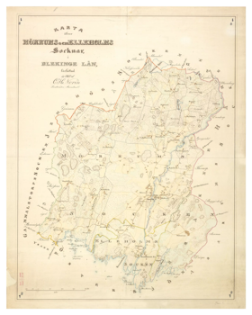 Historisk karta över Mörrum, år 1860 (Fri frakt!)