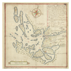 Historisk karta över Strömstads skärgård, år 1668 (Fri frakt!)
