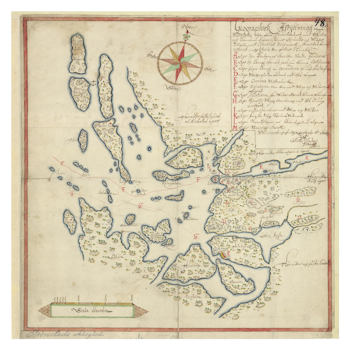 Historisk karta över Strömstads skärgård, år 1668 (Fri frakt!)