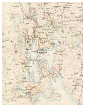 Historisk karta över Grangärde och Sunnansjö, år 1866-1867 (Fri frakt!)