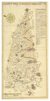 Historisk karta över Stora Skedvi socken, år 1652. (Fri frakt!)