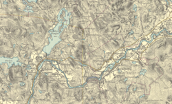 Historisk karta över Dala-Floda och Mockfjärd, år 1936 (Fri frakt!)