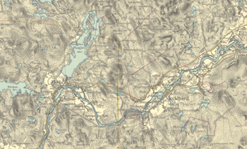 Historisk karta över Dala-Floda och Mockfjärd, år 1936 (Fri frakt!)
