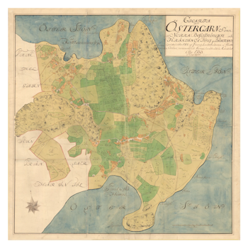 Historisk karta över Östergarn, år 1753