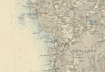 Historisk karta över Klintehamn, år 1910