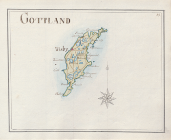 Historisk karta över Gotland, ca. 1800
