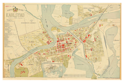 Historisk karta över Karlstad, år 1908