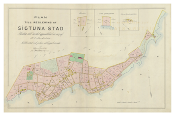 Historisk karta över Sigtuna, år 1862