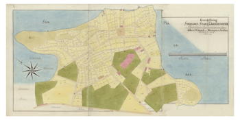 Historisk karta över Strängnäs, år 1785