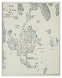 Historisk karta över Karlskrona, år 1806
