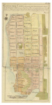 Historisk karta över Karlshamn, år 1720