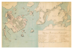 Historisk karta över Karlskrona, år 1790
