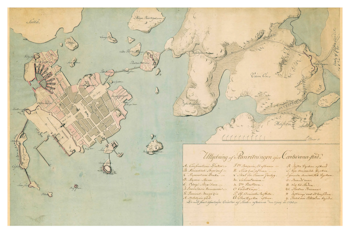 Historisk karta över Karlskrona, år 1790