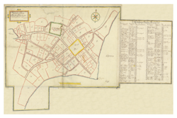 Historisk karta över Sölvesborg, år 1725