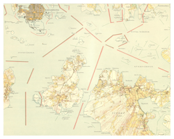 Historisk karta över Karlskrona, Sturkö och Tjurkö, år 1915-1919 (Fri frakt!)