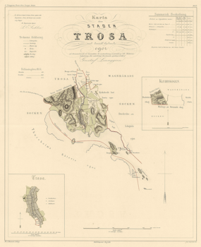 Karta över Trosa, år 1857