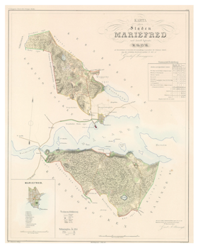 Karta från Mariefred, år 1857