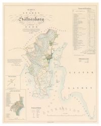Karta över Sölvesborg, år 1854