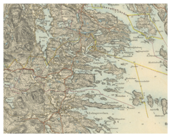 Historik karta över Njutånger och Iggesund, år 1900 (Fri frakt!)