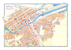 Historisk karta över Gävle, år 1928 (Fri frakt!)