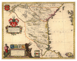 Historisk landskapskarta Norrland, tidigt 1600-tal (Fri frakt!)